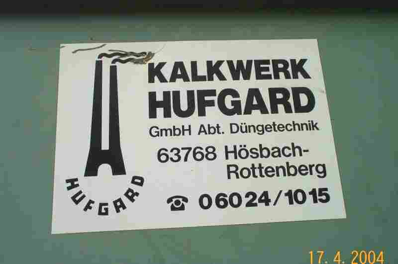Logo und Adresse der Fa. Hufgard