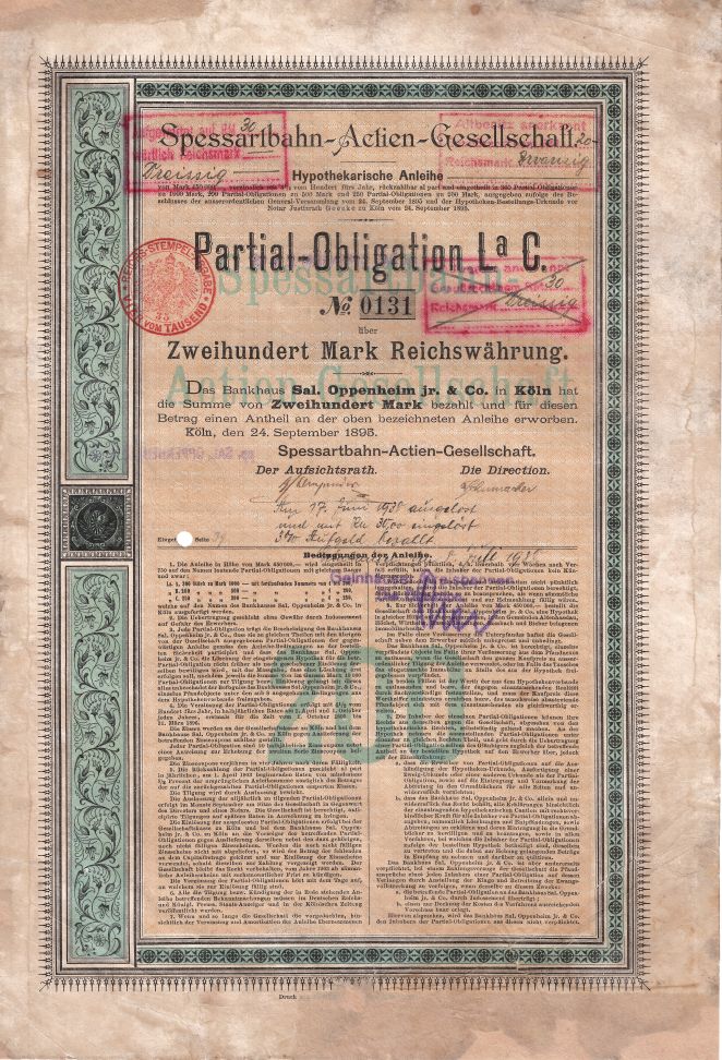 Aktie der Spessartbahn